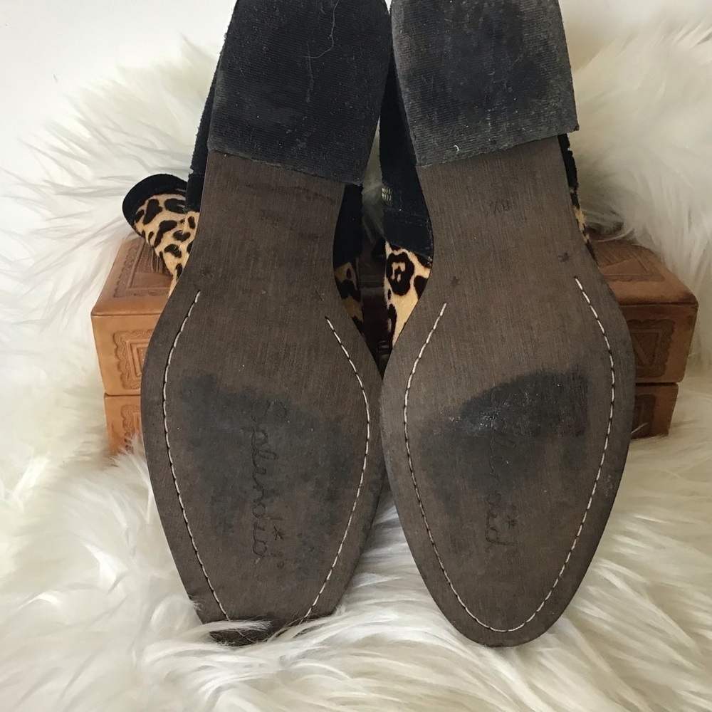 Anthropologie Splendid Leopard print Calf Hair/Suede Rosalie side zip Boots 8.5 - Picture 8 of 10